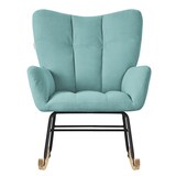 thumbnail of ML-Design – Schaukelsessel Salbei – Frottee-Optik | gepolstert, Holzkufen, Relaxsessel mit Armlehnen, Ohrensessel