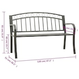 thumbnail of vidaXL Tuinbank 120 cm staal grijs