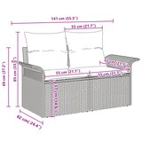 thumbnail of vidaXL 10-teiliges Garten-Sofa-Set mit Kissen, beige Poly-Rattan, Akazie
