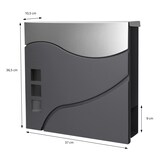 thumbnail of ECD Germany Standbriefkasten Anthrazit Edelstahl 120 cm mit Zeitungsfach, Postkasten Silber 37x36 cm matt gebürstet