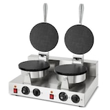 thumbnail of VERTES wafelijzer dubbel, kegelijzer voor ijswafels, 48 stuks per uur, kegel, instelbaar 0-300°C, timer, tefloncoating