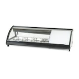 thumbnail of Vetrina Frigo per Sushi da Banco Refrigerata - Vetro frontale curvo apribile - Motore incorporato - Nera - 4 gn 1/3 - 113,1x45x33h cm