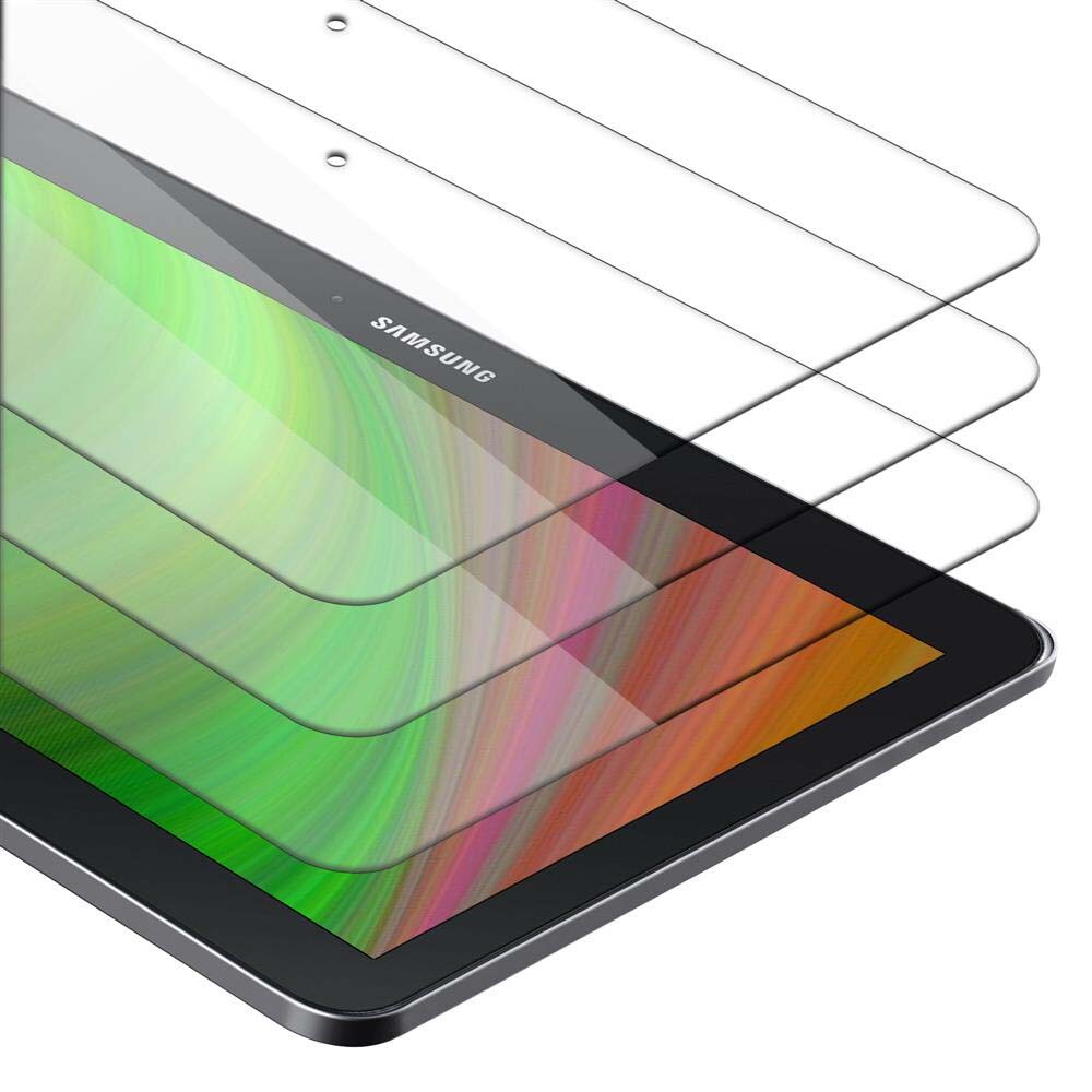 Cadorabo 3x Panzer Folie für Samsung Galaxy Tab 4 (10.1" Zoll) SM-T530 / T535 in Transparent Tablet Schutzfolie Tempered