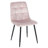 thumbnail of DELUKE® Esszimmerstuhl VOUL - Pink, Samt Gesteppter Polsterstuhl Küchenstuhl mit Bodenschonern Esszimmerstühle Stuhl Küche