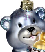 thumbnail of Christbaumschmuck Glas 11,4cm Teddy mit Babyflasche Figur Kugeln Weihnachtsbaum Anhänger Weihnachten Christbaumanhänger Weihnachtsbaumschmuck Blau