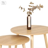 thumbnail of Max Home Set 2 mesas auxiliares redondas madera D39x32 cm y D48x38 cm
