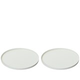 thumbnail of Dekoratives Tablett rund 30-35cm Metall matt 2er Set - Deko Serviertablett - Dekoschale Dekotablett - Serving Tray Schlicht - Dekoteller weiß