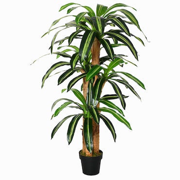Dracaena artificial 160 cm con maceta árbol artificial con 66 hojas musgo planta artificial para decoración jardín balcón oficina salón Ø20x160 cm