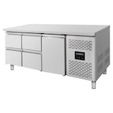 thumbnail of Mesa refrigerada 1 puerta 4 cajones GN1/1 inox 404L EASYLINE Vaiotec 85x179,5x70 cm motor lateral refrigeración ventilada 310 W
