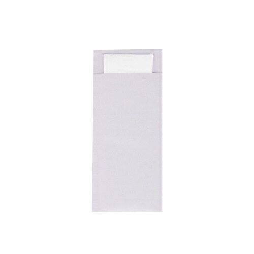 Bestecktasche in Altrosa 85 x 200 mm, mit 2-lagiger Tissue-Serviette in Weiß - 500 Stück