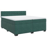 thumbnail of vidaXL Boxspringbett mit Matratze Dunkelgrün 200x200 cm Samt
