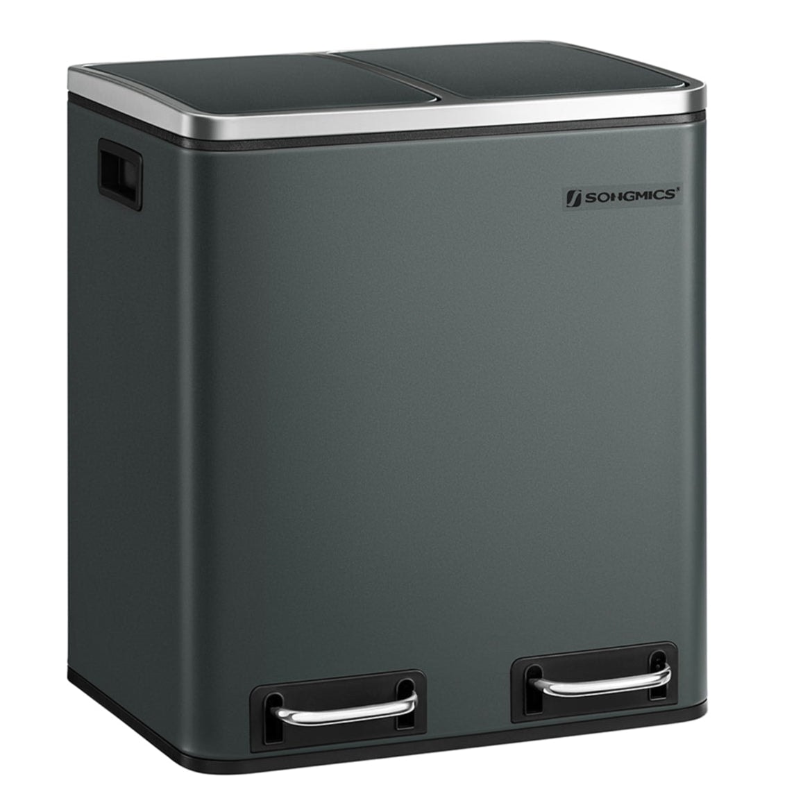 Helloshop26 - Pattumiera in metallo da 30 litri con doppio scomparto (2 x 15 litri) con secchi interni e maniglie chiusura 12_0007269