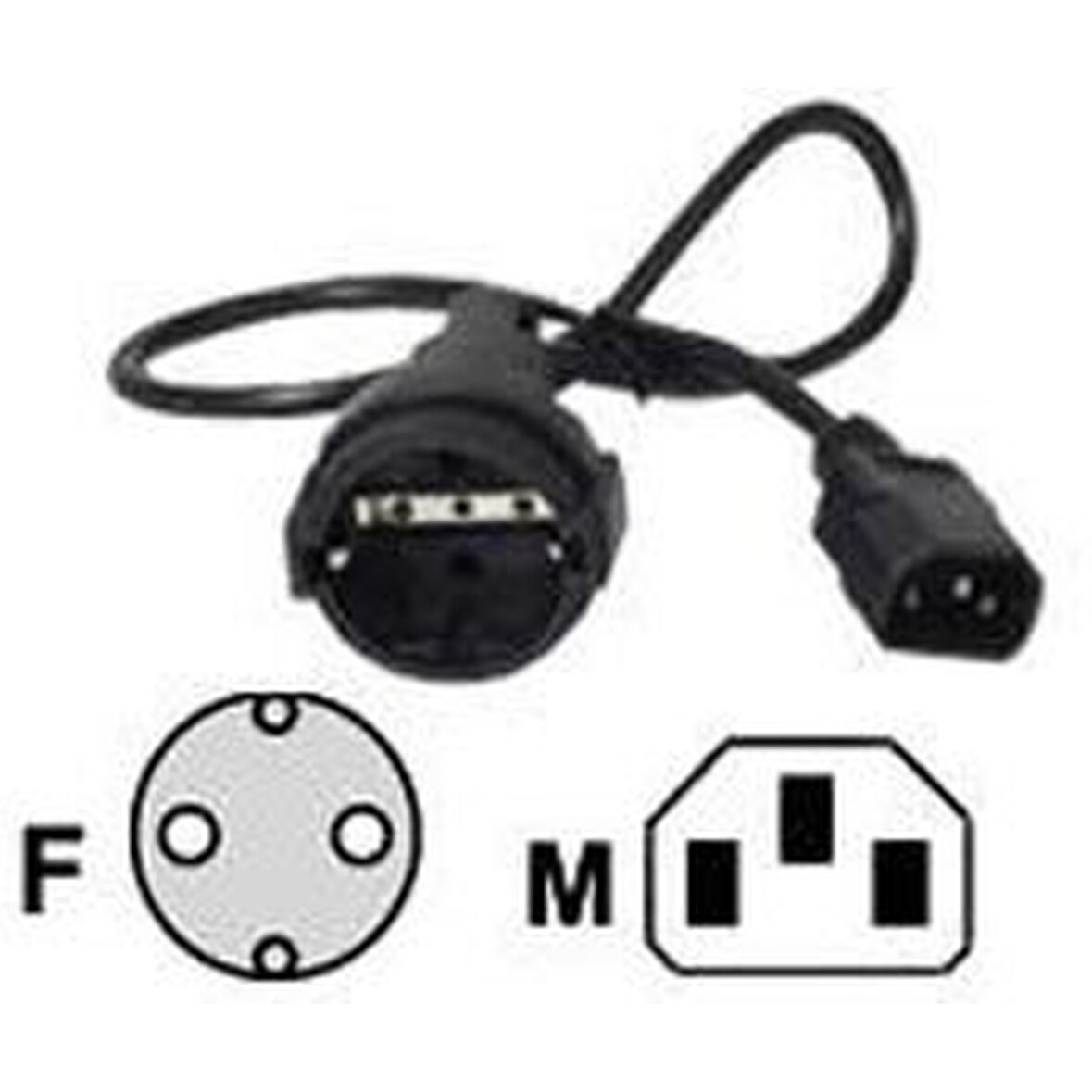 APC 230V-Adapter Kaltgeräte auf Schuko St/Bu 10A, 0.6m