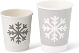 thumbnail of BIOZOYG 100 Stück Trinkbecher Einwegbecher, Pappbecher, 200ml / 8oz, Winterdesign mit Schneeflocken, doppelwandig für heiße Getränke, kompostierbar