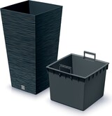 thumbnail of Prosperplast - Anthrazitfarbener Blumentopf mit Reservoir, FURU-Kollektion - 26,5 x 26,5 x 50 cm, 11 L Fassungsvermögen