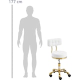 thumbnail of physa Rollhocker mit Rückenlehne - 47 - 61 cm - 150 kg - weiß / golden