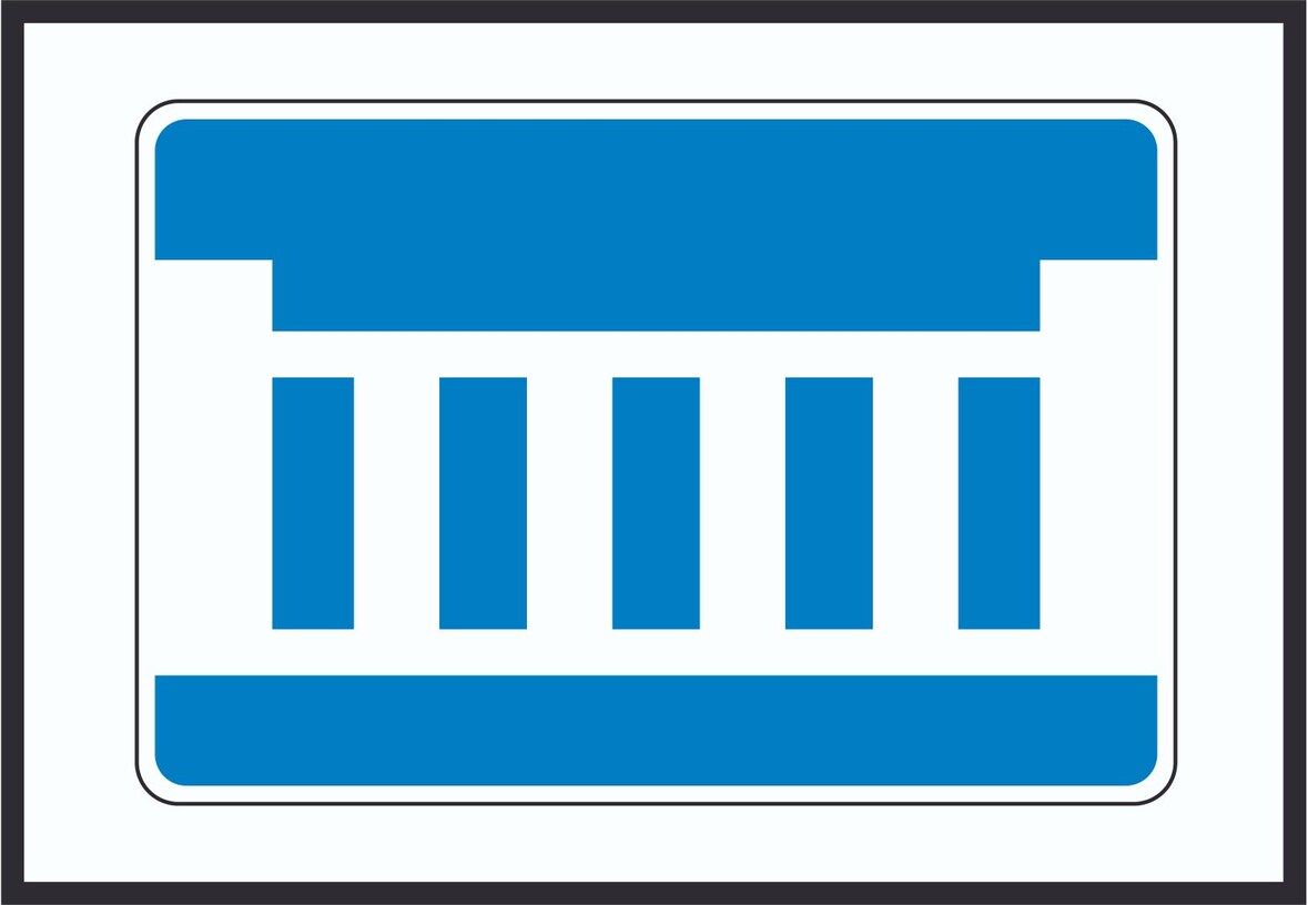 Wehr oder Staustufe Symbol A3 Rückseite selbstklebend