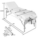thumbnail of 3 Zonen Massageliege-Set Somwang mit 7,5cm Polsterung, Rollen und Holzgestellweiß