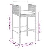 thumbnail of vidaXL 5-tlg. Gartenbar-Set mit Kissen Grau Poly Rattan