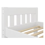 thumbnail of Modernes Einzelbett Massivholzbett Kiefer weiß 90x200 Futonbett Bettrahmen Rollrost 60.38-09 W
