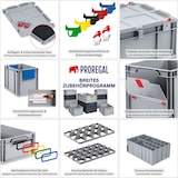 thumbnail of PROREGAL 4x Eurobox NextGen Color | HxBxT 22x40x60cm | 44 Liter | Griffe rot offen | Verstärkter Boden | Eurobehälter