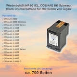 thumbnail of Wiederbefüllt HP 901XL, CC654AE BK Schwarz Black Druckerpatrone für 700 Seiten von Gigao