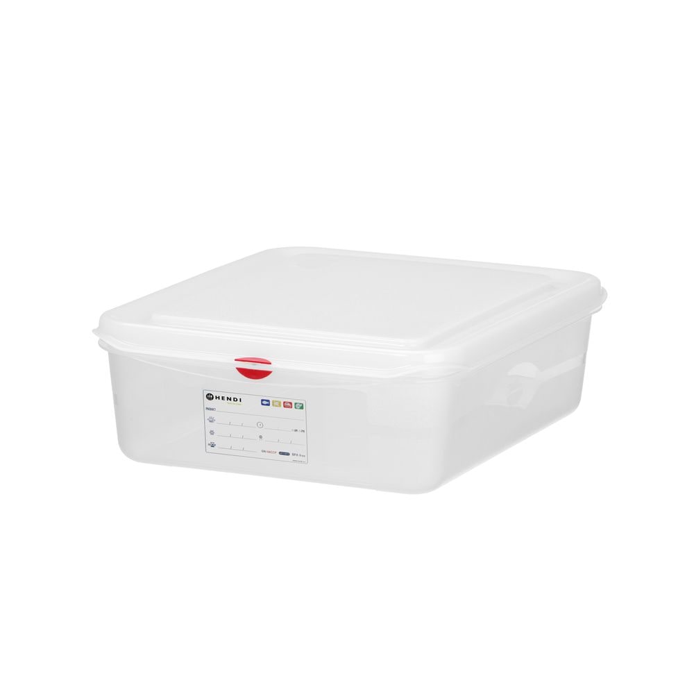 HENDI GN 1/2 container, polypropyleen, GN 1/2, 6,5L, Transparant, 325x265x(H)100mm, Rechthoekig