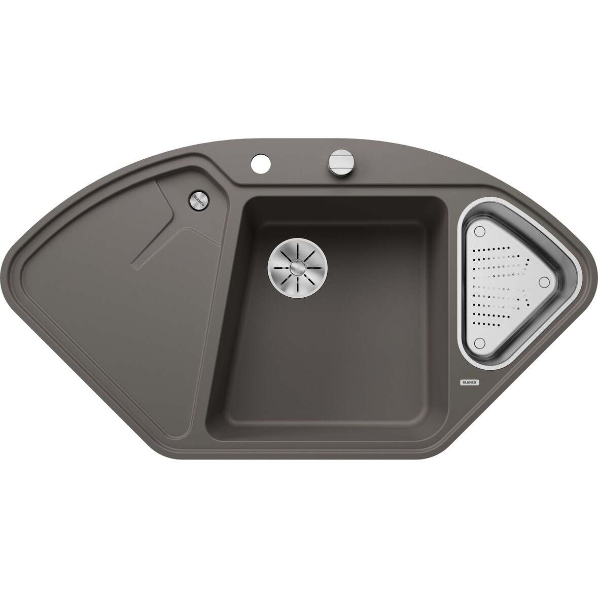 BLANCODELTA II-F Einbauspüle SILGRANIT vulkangrau ab 80 cm Excenter