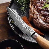 thumbnail of Zayiko Minami Damast 2er Steakbesteck-Set 12 cm Klingen Olivenholzgriffe Holzbox