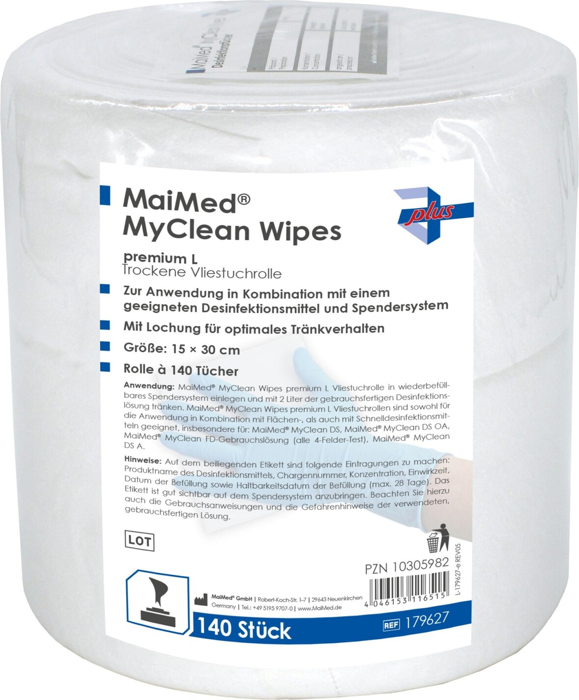 MaiMed MyClean Wipes premium - 8 x 140 Tücher | (15 x 30 cm)