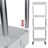 thumbnail of Carrello Portaoggetti 4 Ripiani Mobile Salvaspazio In Plastica Con Ruote Struttura In Acciaio Per Spazi Ridotti Cucina Bagno 40 x 13 x 85 Cm Bianco