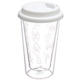 thumbnail of Doppelglas-Becher, 300 ml, 'Weihnachten', mit weißem Deckel