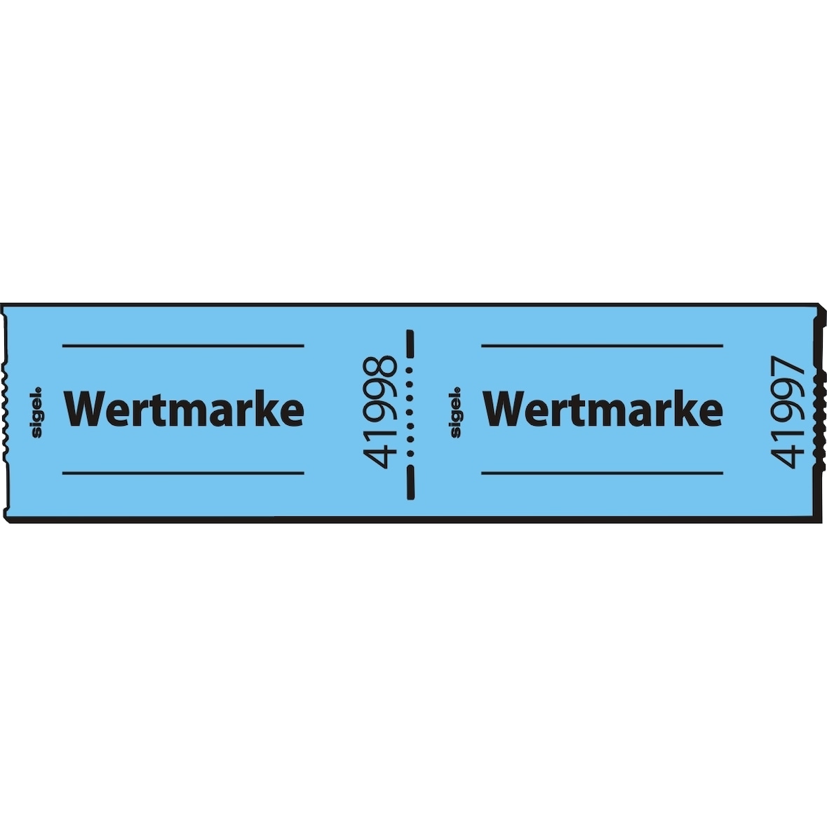 Gutscheinmarken-Rollen 60x30mm Wertmarke blau fortlaufend nummeriert 1 Rolle=500 Stück