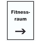 thumbnail of Fitnessraum Schild mit Text und Richtungspfeil rechts Sport Fit hochkant A3 (297x420mm)