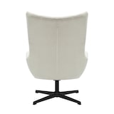 thumbnail of SalesFever Sessel und Hocker Set | mit Drehfunktion | Bezug Cord-Stoff | Beine Metall | B 82 x T 85 x H 106 cm | beige – schwarz