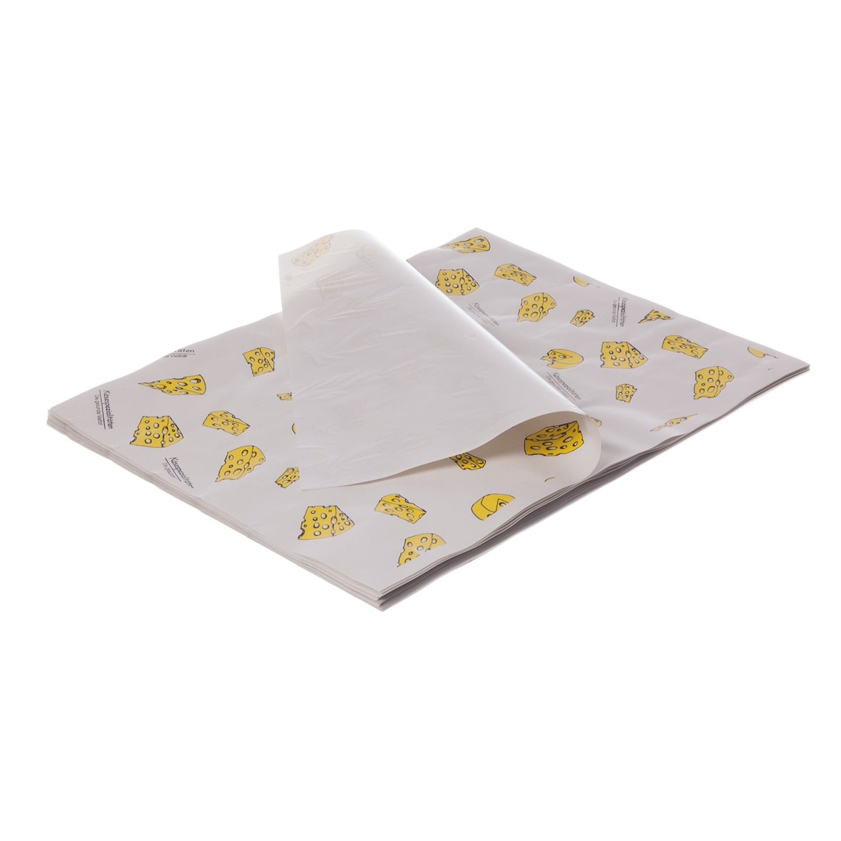 12,5kg Frischpack Käsepapier mit trennbarer Folienlage 32x40cm Zuschnitt mit Käsemotiv
