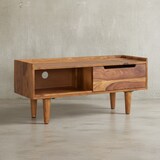 thumbnail of Lowboard Sheesham Massivholz 95x44x34 cm TV-Kommode mit Schiebetür, Design TV-Schrank Hoch, Fernsehtisch Fernsehschrank Modern, Fernsehkommode