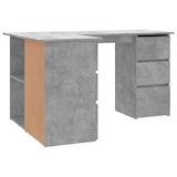 thumbnail of Scrivania ad angolo Grigio cemento 145x100x76 cm Modello Nova Bois in derivati \u200b\u200bdel legno