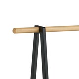 thumbnail of Relaxdays Kleiderständer Metall, mit Ablage, Kleiderstange Holzoptik, HBT 141x56x45 cm, Garderobenständer, schwarz/natur