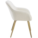 thumbnail of tectake Eetkamerstoel Marilyn, koordlook, gestoffeerd - creme/goud, Set van 2 - 405420
