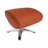 thumbnail of Relaxsessel mit Hocker HWC-K98, Fernsehsessel Sessel, Liegefunktion drehbar, Metall Echtleder/Kunstleder ~ braun