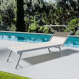 thumbnail of Lettino Prendisole Pieghevole Professionale in Alluminio e Tessuto Textilene Tettuccio Orientabile Parasole Sdraio Mare Spiaggia 182x60x38 cm Beige