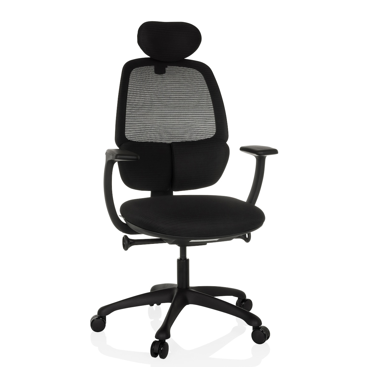 Sedia da ufficio / Sedia girevole RI-COVER rete / tessuto nero hjh OFFICE