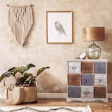 thumbnail of Rebecca Mobili Credenza 9 Cassetti Legno Bianco Marrone Grigio Vintage 63x60x23