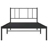 thumbnail of vidaXL Bedframe met hoofdbord metaal zwart 100x190 cm