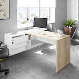 thumbnail of Mesa Escritorio Reversible 73x145x102 Cm Blanco Artik Y Roble