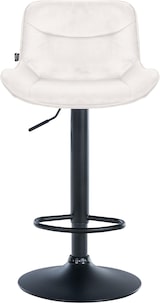 thumbnail of Décoshop26 - Set aus 2 ergonomisch geformten Drehhockern mit Ziernähten in cremefarbenem Samt und schwarzem Metallgestell 10_0006036