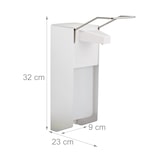 thumbnail of Relaxdays Eurospender, 1000 ml, Desinfektionsmittel, Seife, Ellenbogen-Hebel, Wandbefestigung, Hygienespender, silber