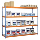 thumbnail of SimonRack Industrieregal, 2000x1500x750 mm, 400 kg am Biegepunkt, 4 Metallböden, Garagenregal, Blau/Orange/Verzinkt- Ecoforte