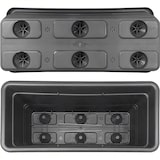 thumbnail of Macetero rectangular de plástico de 80 cm para plantas y flores con jardinera de exterior antracita, resistente a los rayos UV, fabricado en Italia.